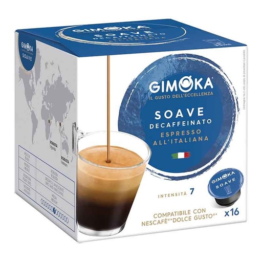[CUPBCDGGESOA16] Descafeinado Espresso Soave  Gimoka , Dolce Gusto compatible  16 cápsulas