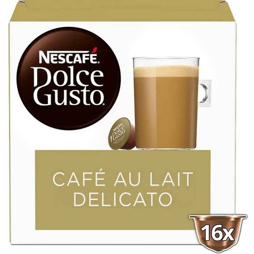 [12415782] Cafe con leche Delicato, 16 Cápsulas Nescafé Dolce Gusto Original