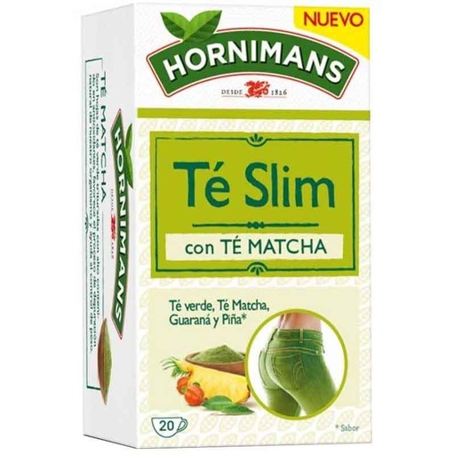 [4061586] Té Slim con té verde, té matcha, guaraná y sabor a piña estuche 20 bolsitas