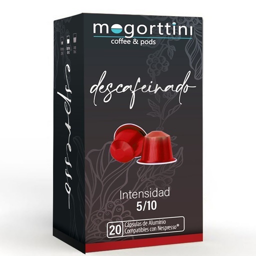 [MOG028] Descafeinado Mogorttini caja de 20 cápsulas de cafe Compatibles  Nespresso.