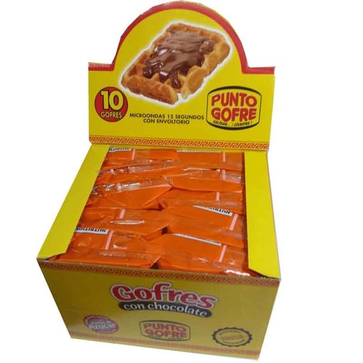 [PUNTO0148] 10 Gofres con chocolate. Envasados individualmente