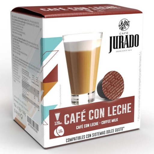 [30015948] Cafe con leche, 16 cápsulas café Jurado para  Dolce Gusto