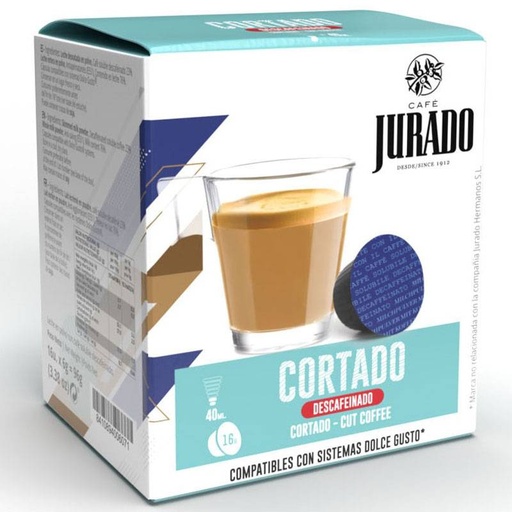 [30015941] Cortado descafeinado café Jurado, 16 cápsulas compatible Dolce Gusto 8410894006071