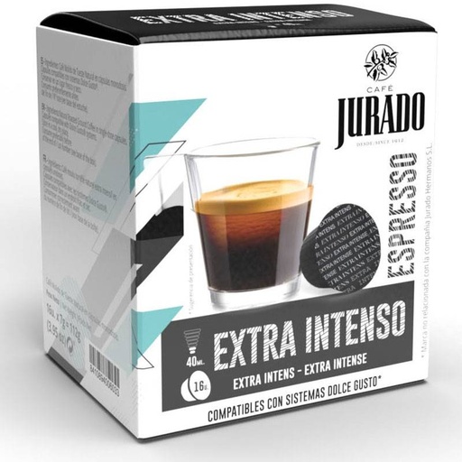 [30015950] Extra Intenso, 16 cápsulas café Jurado compatibles Dolce Gusto