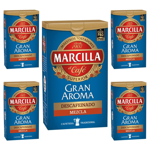 [4045986X5] Pack de 5 Marcilla molido Gran Aroma descafeinado mezcla, 200 gramos