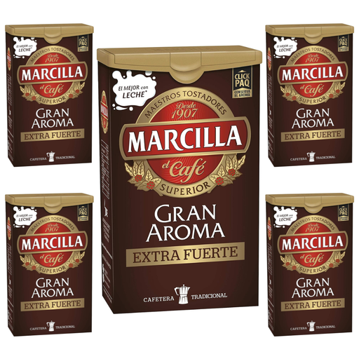 [4016709X5] Pack de 5 Café molido Marcilla Gran Aroma Extra Fuerte 250g