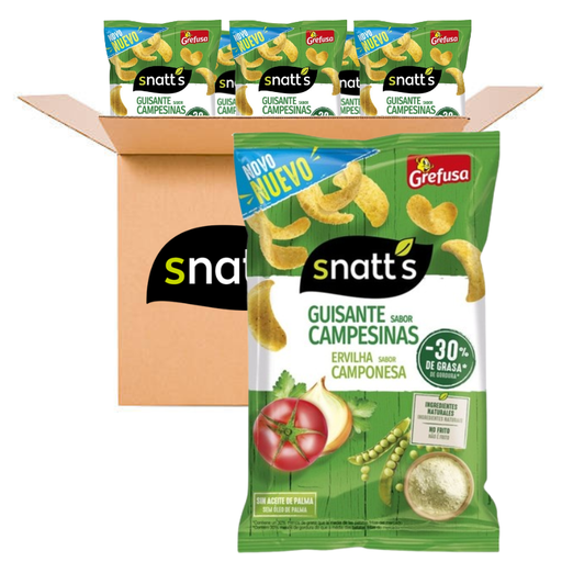 [112547] Caja 24 unidades de 28 g de Grefusa Snatts Guisantes Campesinas
