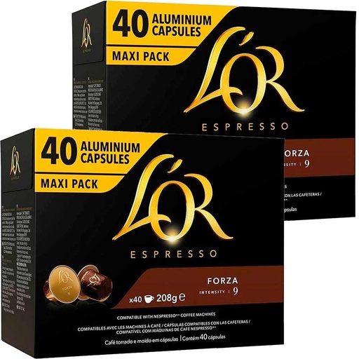 [04028489X2] Forza L'or  80 Cápsulas Maxi Pack compatibles Nespresso Intensidad 9