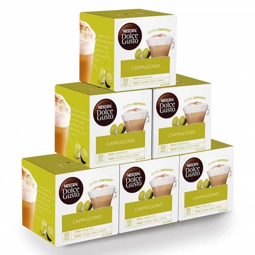 [12371536X6] Cappuccino  6 cajas de 16 cápsulas Dolce Gusto