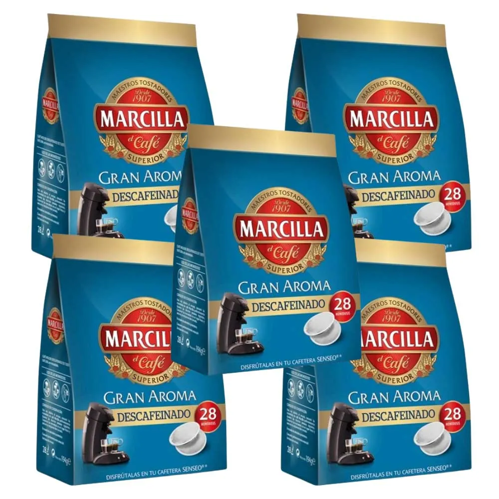 [4051670X5] Pack de 5 Senseo café Descafeinado Marcilla 28 monodosis