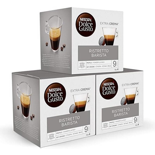 [12562748X3] Café Ristretto Barista 3 cajas, 48 cápsulas Dolce Gusto Nescafé