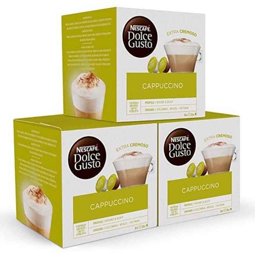[12371536X3] Cappuccino 24 servicios. Pack 48 cápsulas Dolce Gusto
