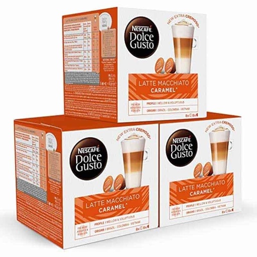[12422409X3] Latte Macchiato Caramel 24 servicios. Pack 48 cápsulas Dolce Gusto