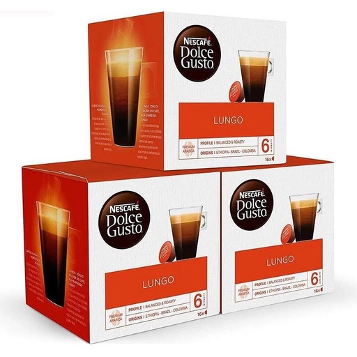 [12562749X3] Café Lungo Pack 48 cápsulas Dolce Gusto
