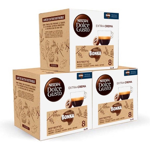[12468867X3] Bonka Ristretto Pack 48 cápsulas Dolce Gusto