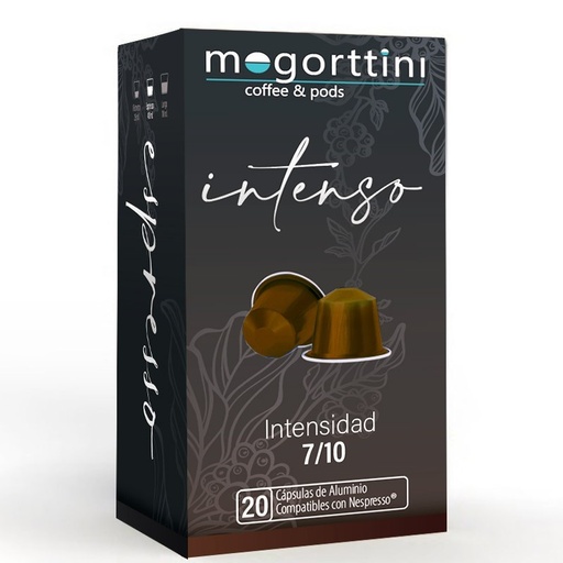 [MOG025] Intenso 20 capsulas de cafe Mogorttini Compatibles con Nespresso, en aluminio