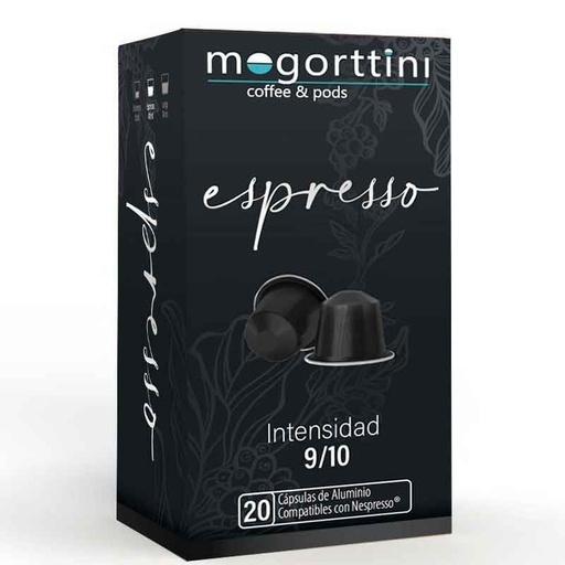 [MOG026] Espresso Mogorttini, 20 capsulas de cafe  Compatibles con Nespresso.