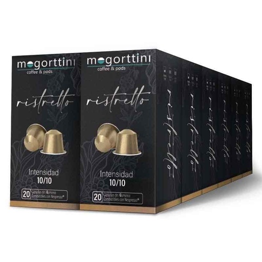 [MOG024X12] Ristretto 12 cajas  Mogorttini. 240 Cápsulas de aluminio compatibles con Nespresso