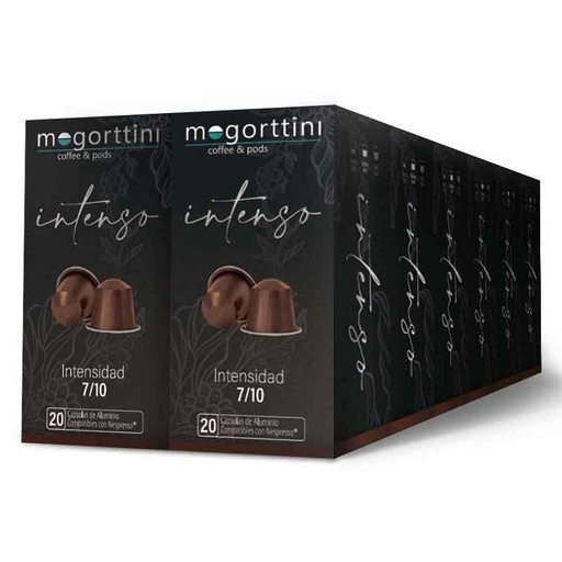 [MOG025X12] Café Intenso 12 cajas Mogorttini 240 cápsulas de cafe Nespresso en aluminio