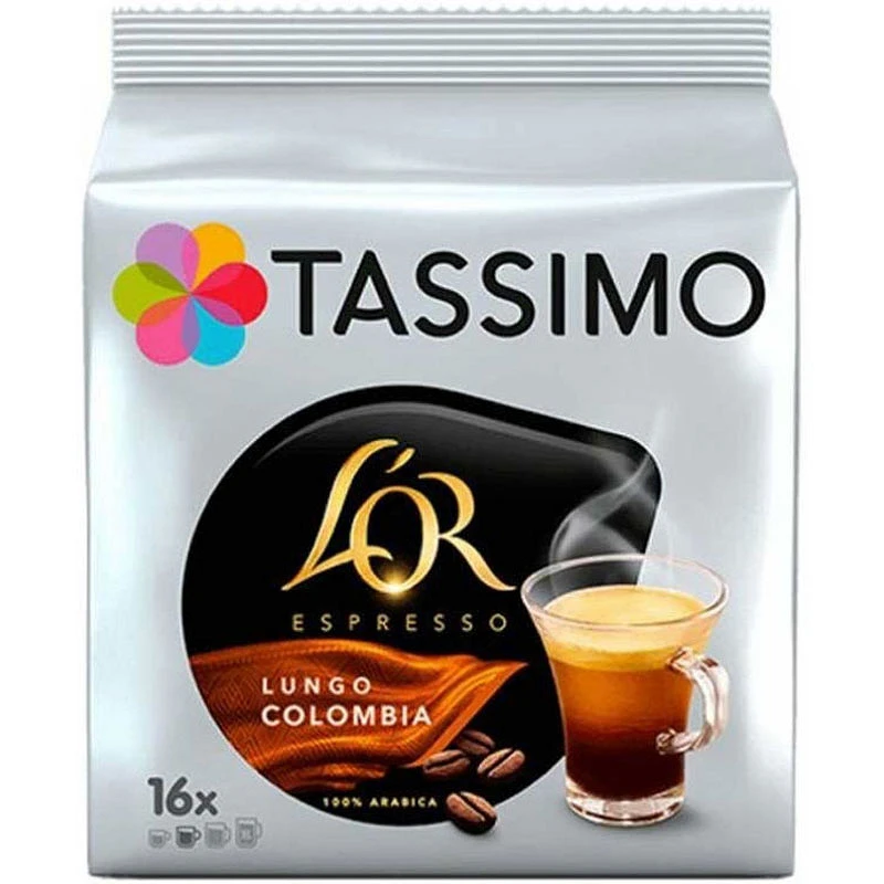 [4090435] LOr Espresso Colombia Lungo, 16 cápsulas de café Tassimo