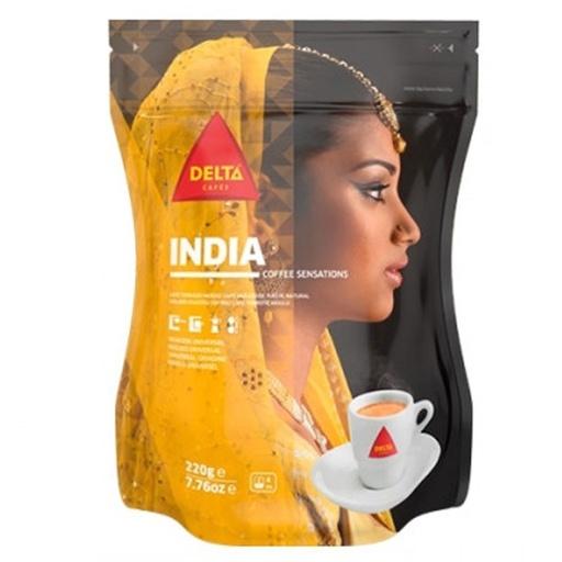 [5066000] Delta Café India, café molido de tueste natural 220g.