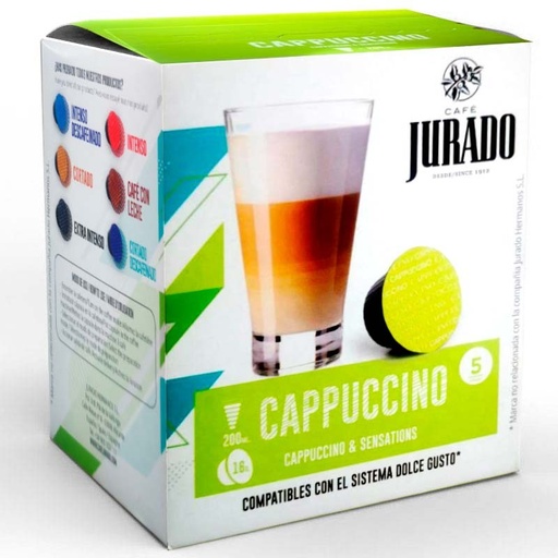 [77C] Cappuccino Café Jurado 16 Cápsulas Compatibles Con Dolce Gusto