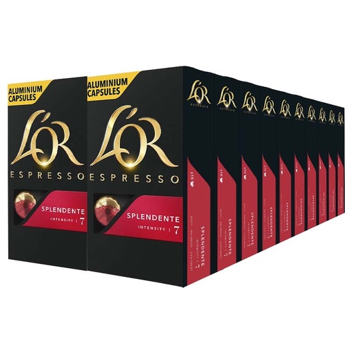 [4028357X20] Splendente L'or 20 cajas compatible Nespresso 200 cápsulas