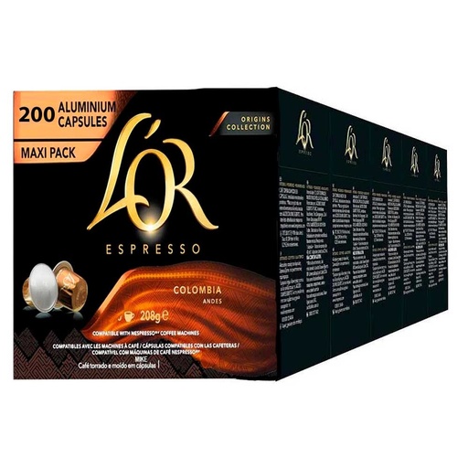 [4060110X5] Colombia L'or 200 cápsulas  compatibles Nespresso