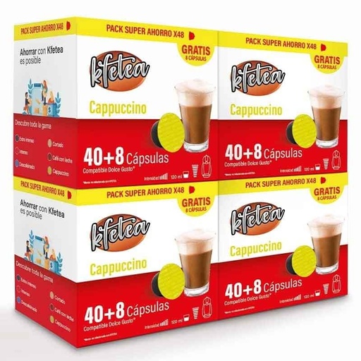 [KF4808X4] Cappuccino Kfetea 4 cajas de 48 capsulas compatibles Dolce Gusto