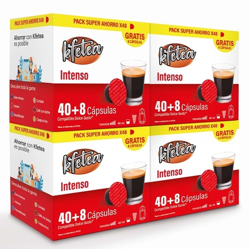 [KF4802X4] Intenso Kfetea 4 cajas de 48 capsulas compatibles Dolce Gusto 8436583660522