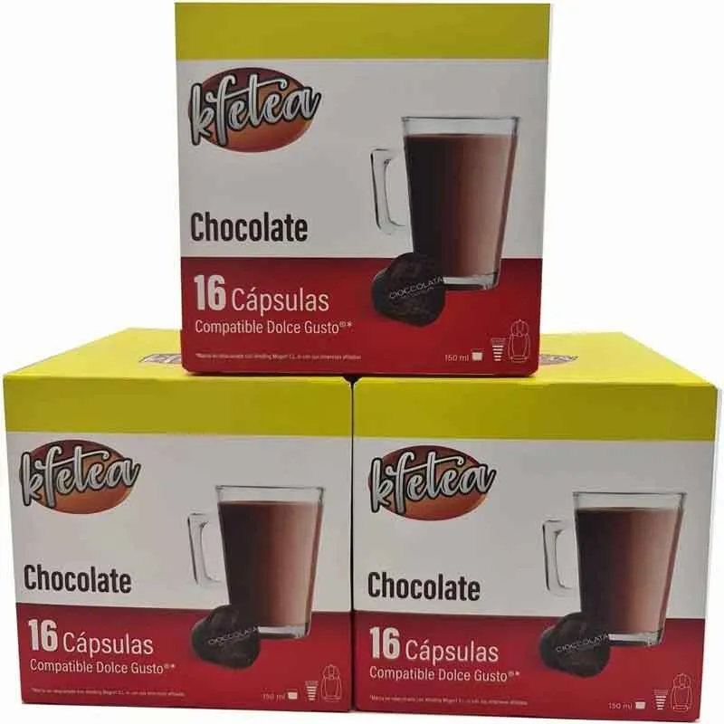 [MOG043X3] Chocolate Kfetea 3 cajas de 16 capsulas compatibles Dolce Gusto