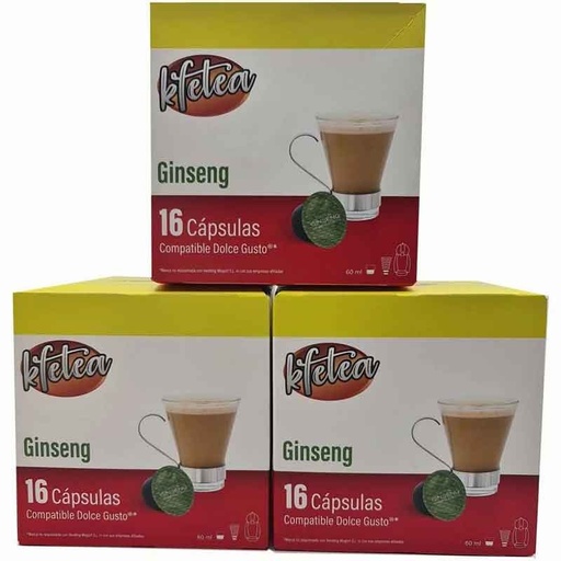 [MOG041X3] Ginseng  Kfetea 3 cajas de 16 capsulas compatibles Dolce Gusto
