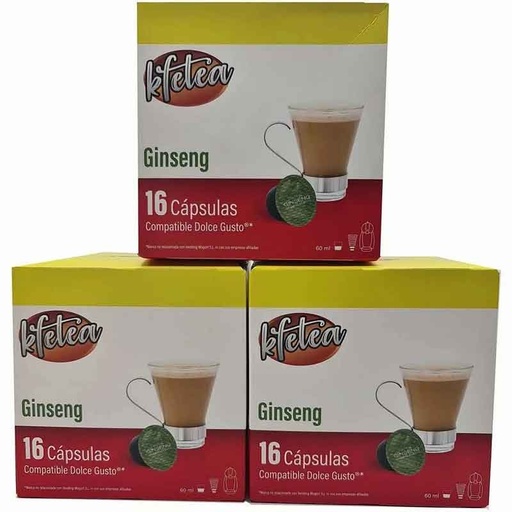 [MOG041X3] Ginseng  Kfetea 3 cajas de 16 capsulas compatibles Dolce Gusto