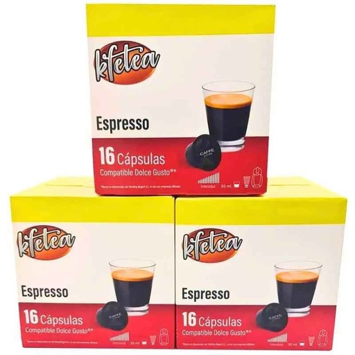 [MOG039X3] Espresso Kfetea 3 cajas de 16 cápsulas compatibles Dolce Gusto