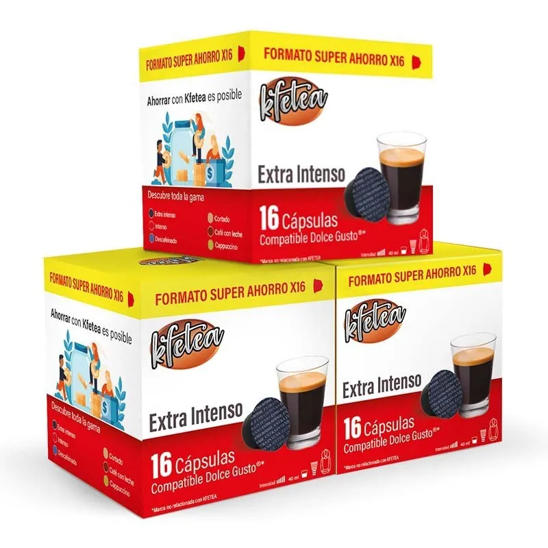 [MOG040X3] Kfetea Extra Intenso 3 cajas de 16 capsulas compatibles con Dolce Gusto