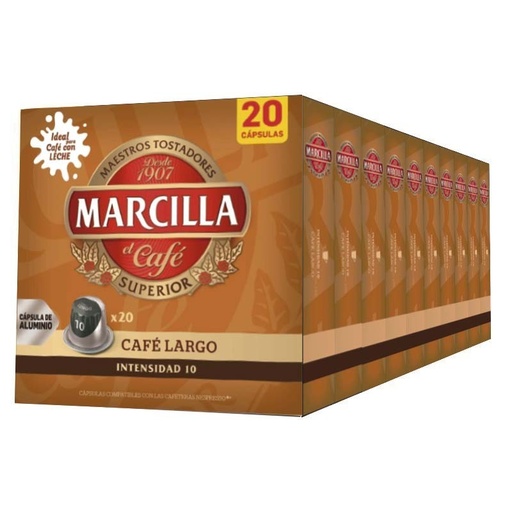 [4060022X10] Café Largo Marcilla 10 cajas de 20 cápsulas compatibles Nespresso 8711000467978