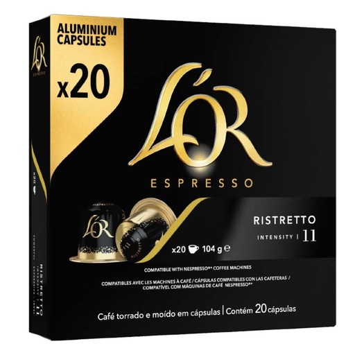 [4028586] Café Espresso Ristretto 20 cápsulas L'OR Nespresso