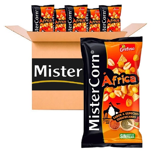 [112190] Mister Corn sabores de África 97 gr. Caja de 18 unidades