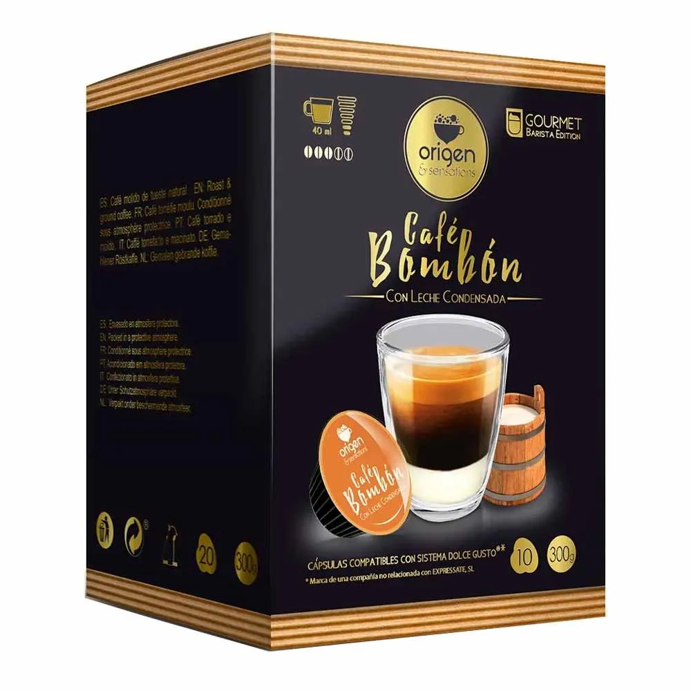 [E1020] Café Bombón con leche condensada 10 cápsulas Origen&Sensations Dolce Gusto