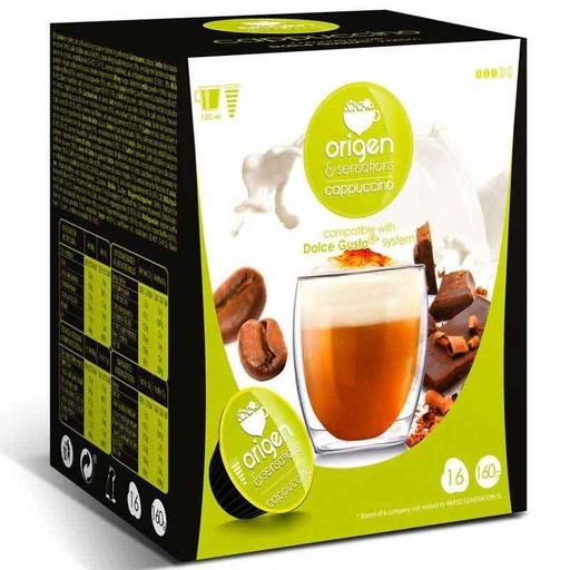 [E1607] CAPPUCCINO 16 cápsulas Origen & Sensations compatibles Dolce Gusto