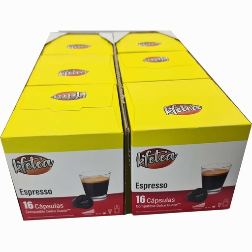 [MOG039X6] Espresso Kfetea 6 cajas de 16 capsulas compatibles Dolce Gusto