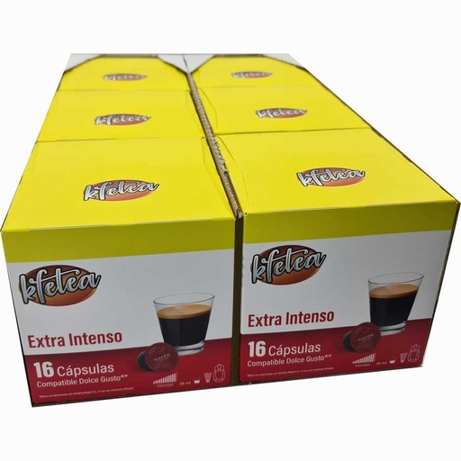 [MOG040X6] Extra Intenso Kfetea 6 cajas de 16 capsulas compatibles Dolce Gusto