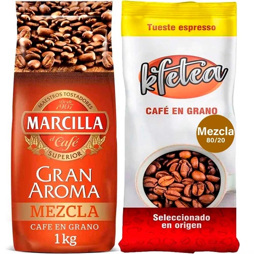 [36997+MOG037] Marcilla Gran Aroma Mezcla y Kfetea Mezcla 2 kilos de  café en grano