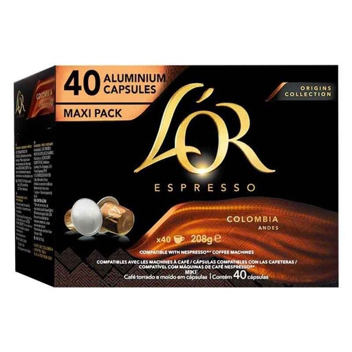 [4060110] Colombia Andes L'OR Origins Collection 40 Cápsulas Maxi Pack compatibles Nespresso