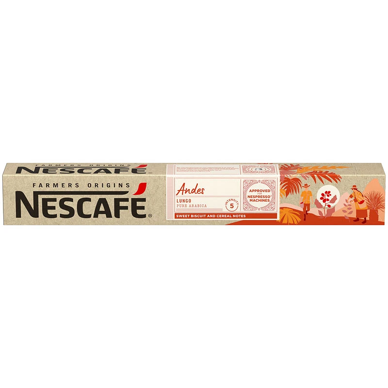 [6620913] Andes lungo Nescafé, 10 cápsulas Nespresso de aluminio