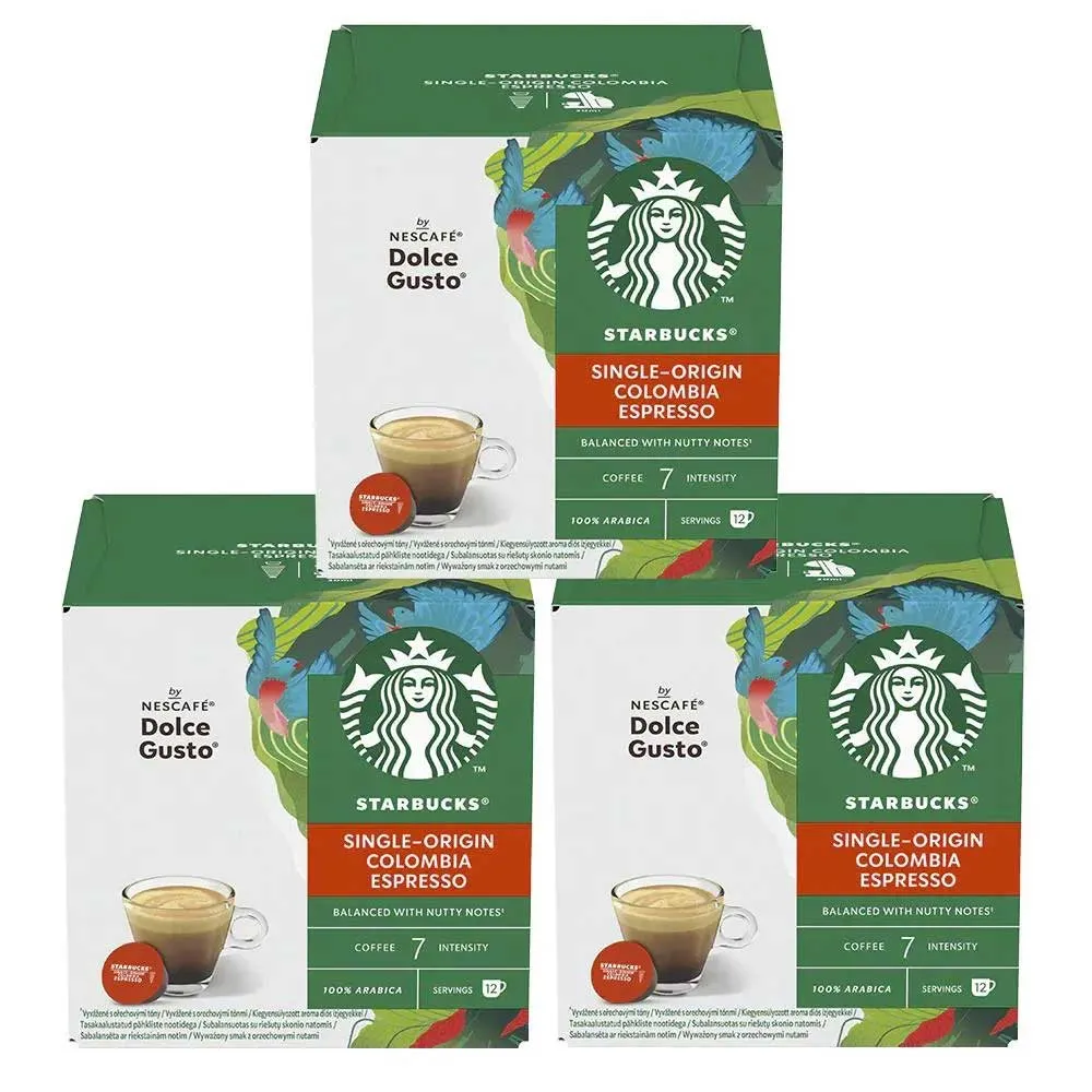 [12522656X3] 3 cajas Espresso Colombia Starbucks, Dolce Gusto compatible