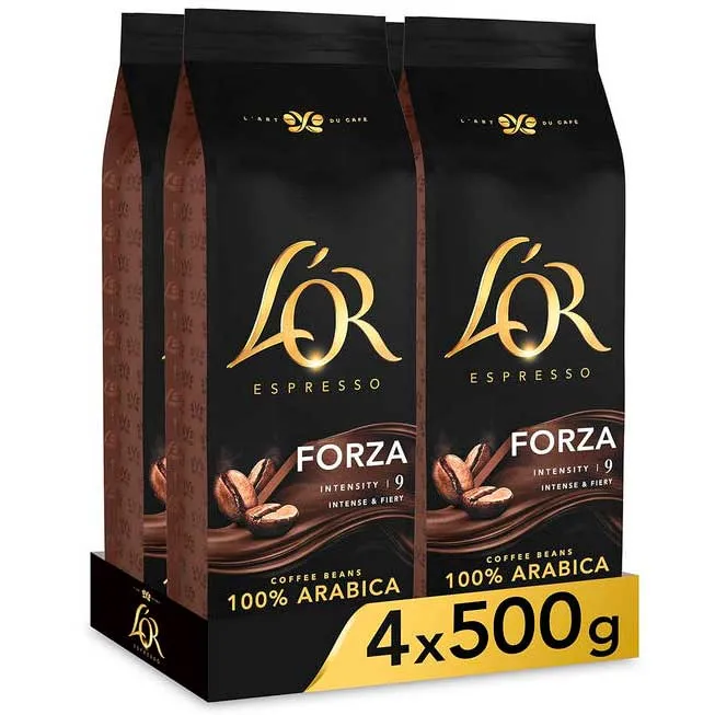 [4056331X4] Forza L'Or  Café en grano de tueste natural 2 kilos Intensidad 9