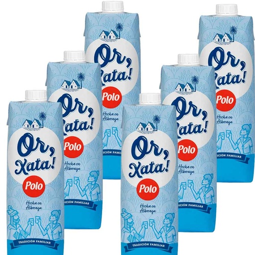 [HOXPRTX6] Pack 6 ud. Or,xata Tamaño Familiar Polo 1 litro de Horchata de Valencia
