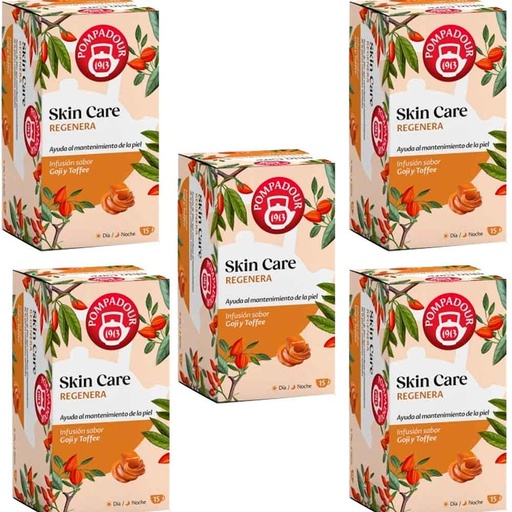 [11672X5] 5 Cajas Skin Care Regenera Pompadour 75 infusiones Fuente de Zinc