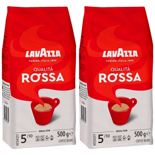 [036321X2] Lavazza Qualita Rossa Café en Grano  2 bolsas de 500 gr